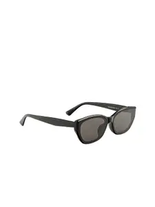 PERKEY Women Black Lens & Black Cateye Sunglasses with UV Protected Lens PRKY0018-C1
