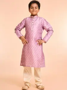 Manyavar Boys Floral Printed Kurta with Pyjama