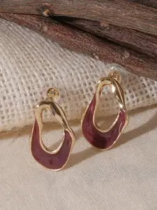 Niska Stainless Steel Gold Plated Contemporary Studs