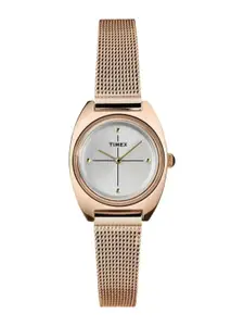 Timex Women Brass Dial & Stainless Steel Straps Analogue Watch TW2T37800