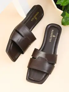 The Roadster Lifestyle Co Women Solid Party Square Shape Open Toe Flats