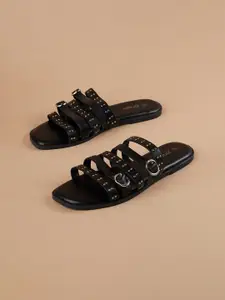 Ginger by Lifestyle Women Beaded Open Toe Flats