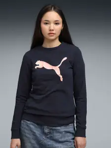 Puma Essentials Logo Women Brand Logo Printed Crew Neck Sweatshirt