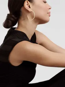 Ted Baker Gold-Plated Crystals Studded Circular Half Hoop Earrings