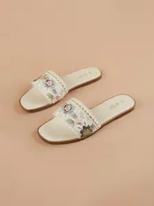 Ginger by Lifestyle Women Woven Design Open Toe Flats