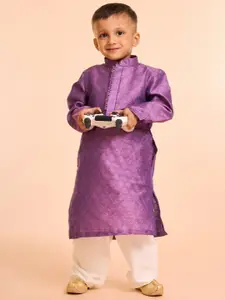 Manyavar Boys Floral Printed Kurta with Pyjama