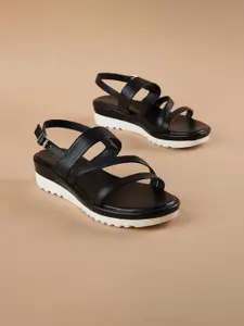 Ginger by Lifestyle Women Solid Buckle Comfort Sandals