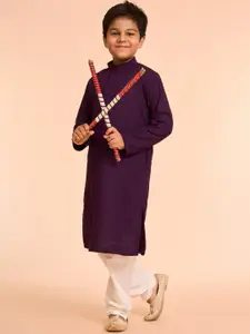 Manyavar Boys Floral Embroidered Kurta with Pyjama