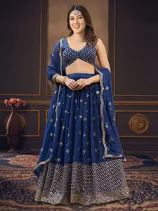 BAESD Embroidered Sequinned Semi-Stitched Lehenga & Unstitched Blouse With Dupatta