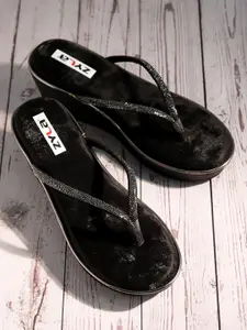 Zyla Women Western Embellished Wedge heels Sandals