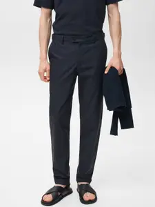 MANGO MAN Mid-Rise Pure Cotton Slim Fit Trousers