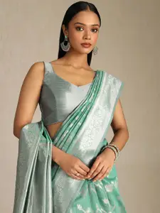 Soch Ethnic Motifs Woven Design Zari Tussar Saree