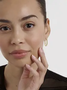 Ted Baker Gold-Plated Crystals Studded Oval Hoop Earrings