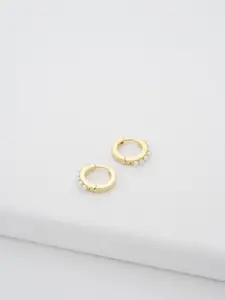 Ted Baker Gold-Plated Pearls Studded Circular Hoop Earrings