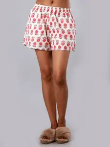 ETC Women Ethnic Motifs Printed Lounge Shorts
