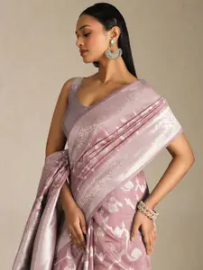 Soch Ethnic Motif Woven Design Zari Tussar Saree