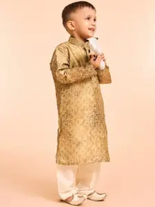 Manyavar Boys Floral Printed Kurta with Pyjama