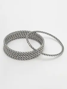 Anouk Set of 12 German Silver Plated Oxidised Bangles