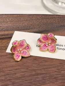 VAGHBHATT Gold Plated Enamelled Floral Studs
