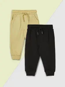 max Infant Boys Pack Of 2 Pure Cotton Mid-Rise Joggers