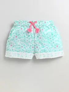 Cherry Crumble Girls Printed Mid-Rise Cotton Shorts