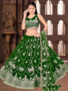 F Plus Fashion Green Net Lehenga Choli