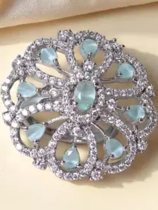 FASHION EMPIRE Women Silver Plated American Diamond Ring