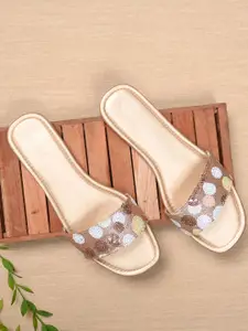 Shoestail Women Embellished Open Toe Flats