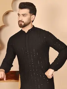 Anouk Men Woven Design Embroidered Festive Straight Kurta