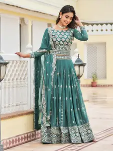 Jogmaya Fashion Embroidered Semi-Stitched Lehenga & Unstitched Blouse With Dupatta