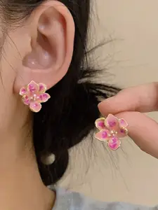 VAGHBHATT Gold Plated Enamelled Floral Studs