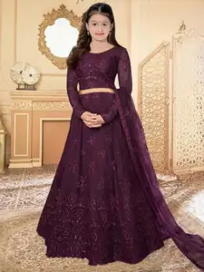 F Plus Fashion Purple Net Lehenga Choli