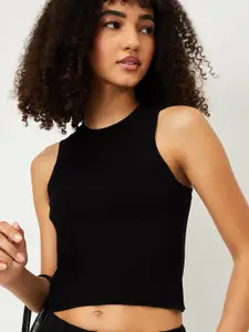 max Ribbed Fitted Crop Top