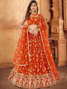 F Plus Fashion Black Net Lehenga Choli