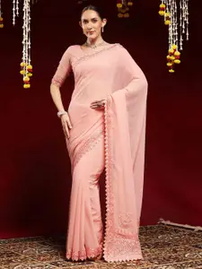 Anouk Embellished Beads and Stones Pure Georgette Saree