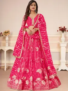 F Plus Fashion Pink Net Lehenga Choli