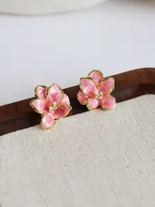 VAGHBHATT Gold Plated Enamelled Floral Studs