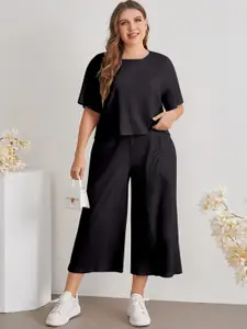SRUTVA FASHION Ribbed Top & Palazzos Co-Ord Set