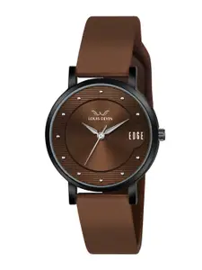 LOUIS DEVIN Women Embellished Dial & Straps Analogue Watch LD-LR192-BRWN