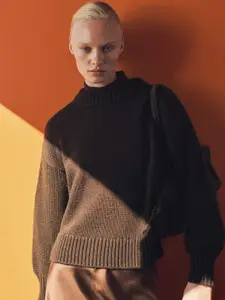 MANGO Drop-Shoulder Sleeves Cable Knit Pullover