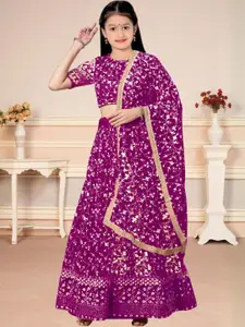 F Plus Fashion Purple Net Lehenga Choli