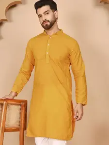 Anouk Men Woven Design Embroidered Festive Cotton Straight Kurta