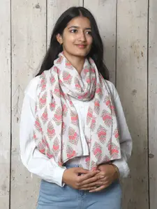 Contrast Living Floral Printed Pure Cotton Scarf