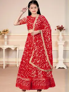 F Plus Fashion Red Net Lehenga Choli