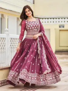 Jogmaya Fashion Embroidered Semi-Stitched Lehenga & Unstitched Blouse With Dupatta