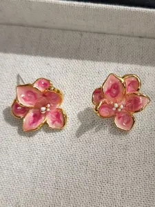 VAGHBHATT Gold Plated Enamelled Floral Studs