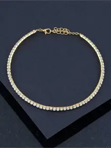 APUNKA D FASHION Gold-Plated Artificial Stones Studded Necklace
