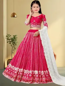 F Plus Fashion Pink Net Lehenga Choli