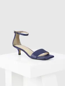 Oroh Genil Women Open Toe Ankle Loop Kitten Heel Sandals