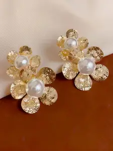 AVANT-GARDE PARIS Gold-Plated Pearls Beaded Floral Drop Earrings